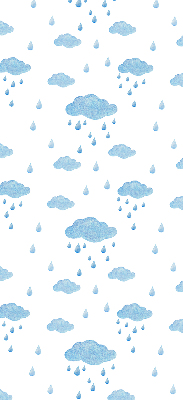 Rolgordijn voor raam met wolken en regen