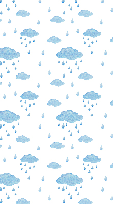 Rolgordijn voor raam met wolken en regen