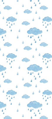 Rolgordijn voor raam met wolken en regen