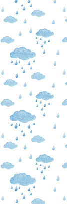 Rolgordijn voor raam met wolken en regen