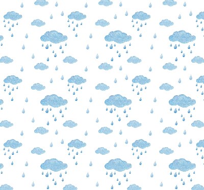 Rolgordijn voor raam met wolken en regen
