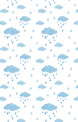 Rolgordijn voor raam met wolken en regen