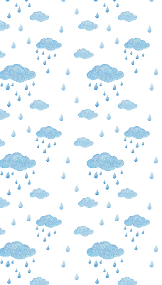 Rolgordijn voor raam met wolken en regen