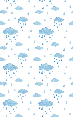 Rolgordijn voor raam met wolken en regen
