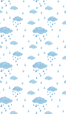 Rolgordijn voor raam met wolken en regen