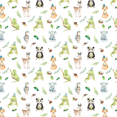 Rolgordijn voor balkondeur met dieren- en plantenmotief