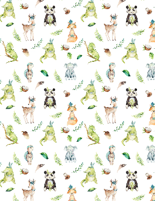 Rolgordijn voor balkondeur met dieren- en plantenmotief