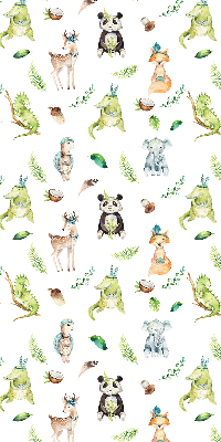 Rolgordijn voor balkondeur met dieren- en plantenmotief