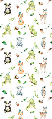 Rolgordijn voor balkondeur met dieren- en plantenmotief