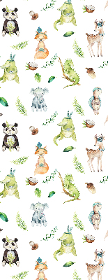Rolgordijn voor balkondeur met dieren- en plantenmotief