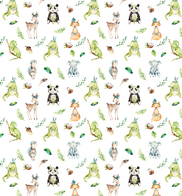 Rolgordijn voor balkondeur met dieren- en plantenmotief