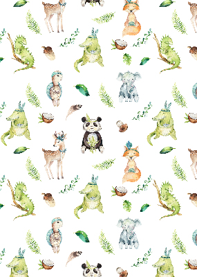 Rolgordijn voor balkondeur met dieren- en plantenmotief