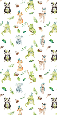Rolgordijn voor balkondeur met dieren- en plantenmotief