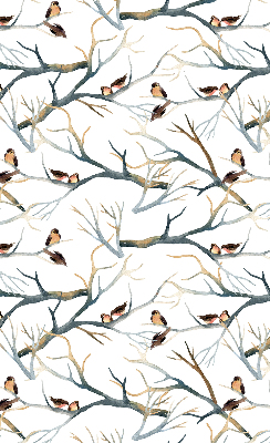Binnenrolgordijn voor raam met vogels in een boom