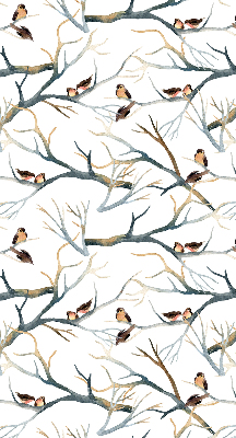 Binnenrolgordijn voor raam met vogels in een boom