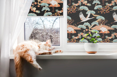 Stoffen rolgordijn met vliegende reiger