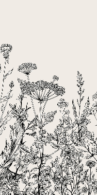 Binnenrolgordijn voor raam met grijze bloemen