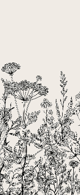 Binnenrolgordijn voor raam met grijze bloemen