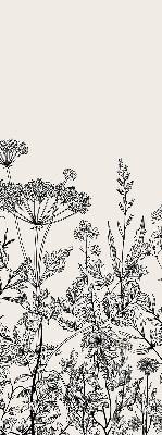 Binnenrolgordijn voor raam met grijze bloemen