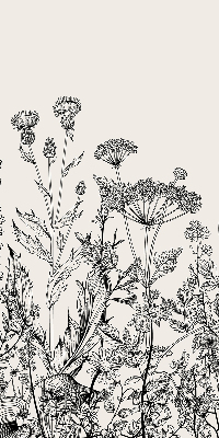 Binnenrolgordijn voor raam met grijze bloemen