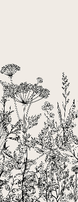 Binnenrolgordijn voor raam met grijze bloemen