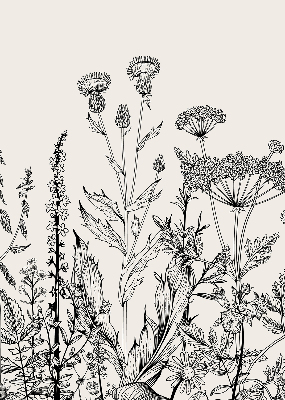Binnenrolgordijn voor raam met grijze bloemen