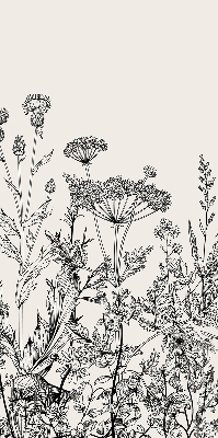 Binnenrolgordijn voor raam met grijze bloemen