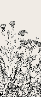 Binnenrolgordijn voor raam met grijze bloemen