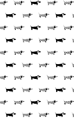 Rolgordijn voor balkondeur met getekende honden