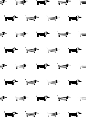 Rolgordijn voor balkondeur met getekende honden