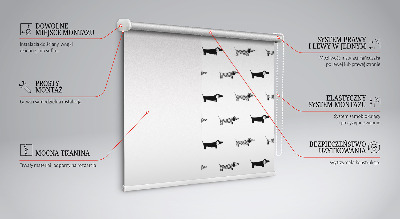 Rolgordijn voor balkondeur met getekende honden