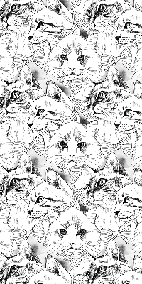 Stoffen rolgordijn met getekende katten