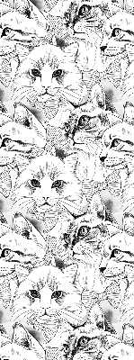 Stoffen rolgordijn met getekende katten