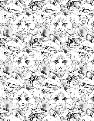 Stoffen rolgordijn met getekende katten