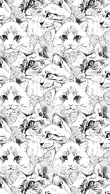 Stoffen rolgordijn met getekende katten