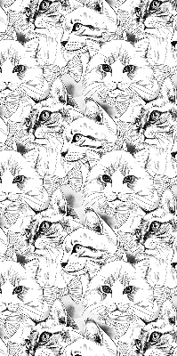 Stoffen rolgordijn met getekende katten