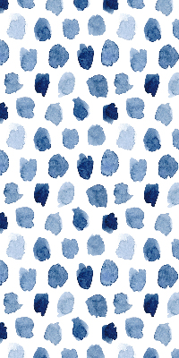Rolgordijn voor raam met blauw geverfde vlekken