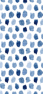 Rolgordijn voor raam met blauw geverfde vlekken
