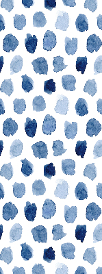 Rolgordijn voor raam met blauw geverfde vlekken