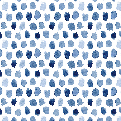 Rolgordijn voor raam met blauw geverfde vlekken
