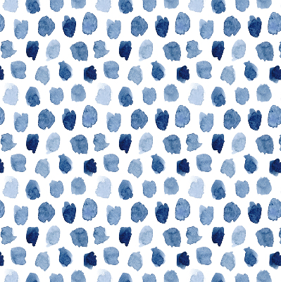 Rolgordijn voor raam met blauw geverfde vlekken