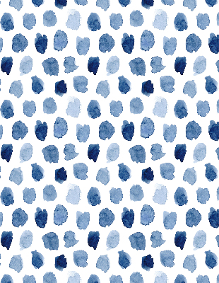 Rolgordijn voor raam met blauw geverfde vlekken