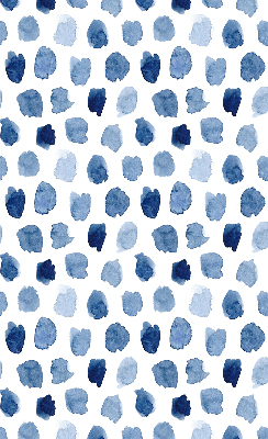 Rolgordijn voor raam met blauw geverfde vlekken