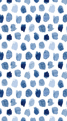 Rolgordijn voor raam met blauw geverfde vlekken