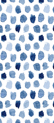 Rolgordijn voor raam met blauw geverfde vlekken