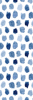 Rolgordijn voor raam met blauw geverfde vlekken