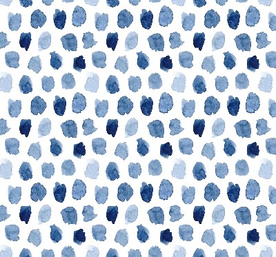 Rolgordijn voor raam met blauw geverfde vlekken