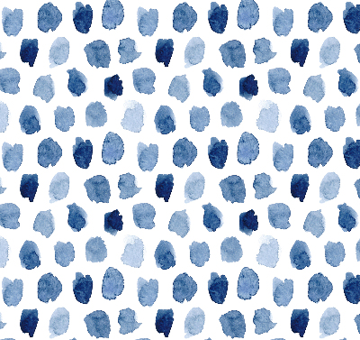 Rolgordijn voor raam met blauw geverfde vlekken