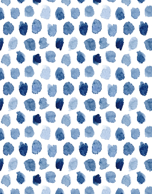 Rolgordijn voor raam met blauw geverfde vlekken