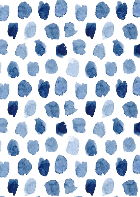 Rolgordijn voor raam met blauw geverfde vlekken